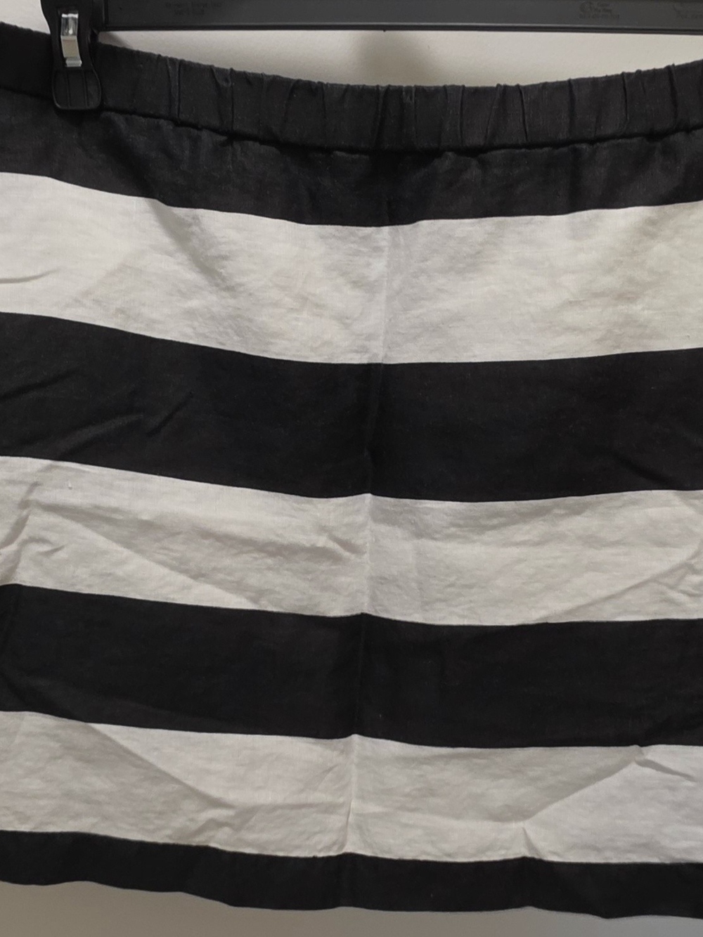 crown & ivy Black and White Horizontal Stripe Mini Skirt